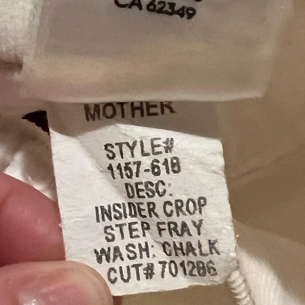 Mother jeans corduroy straight leg size 26 white the insider crop step fray - Picture 8 of 12